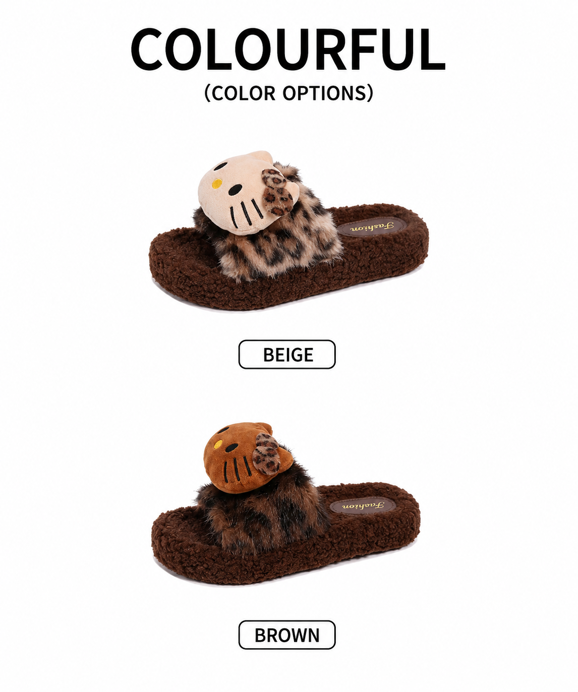 Cute Cartoon Cat Plush Slippers