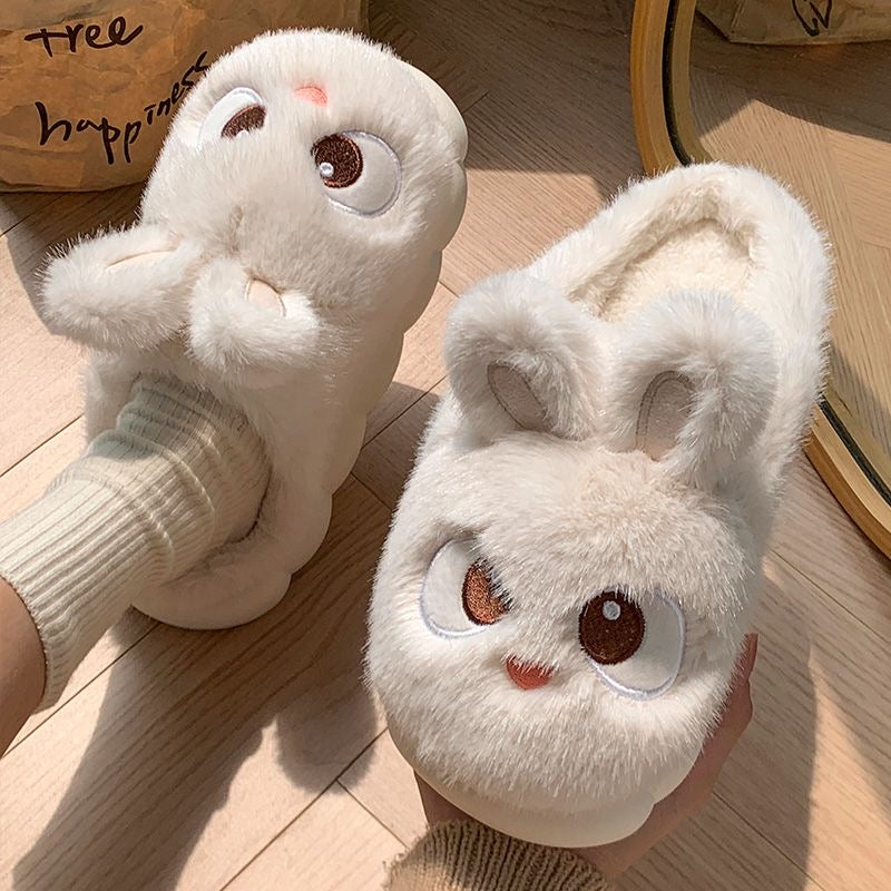 Winter cotton slippers for women, indoor, home use, slip-resistant, warm, couples’ design, with a headband for men, winter version with fleece lining for warmth