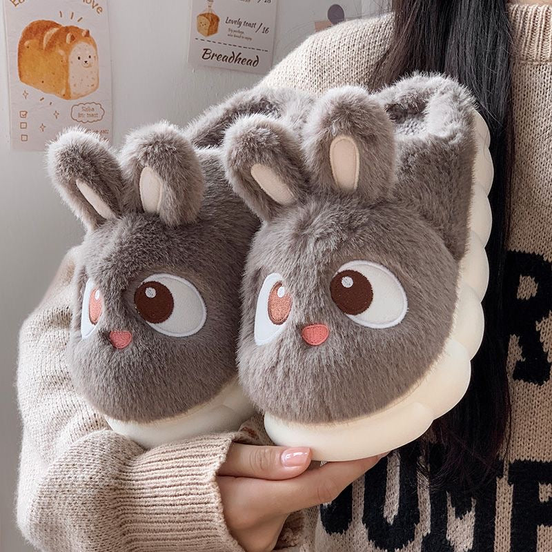 Winter cotton slippers for women, indoor, home use, slip-resistant, warm, couples’ design, with a headband for men, winter version with fleece lining for warmth