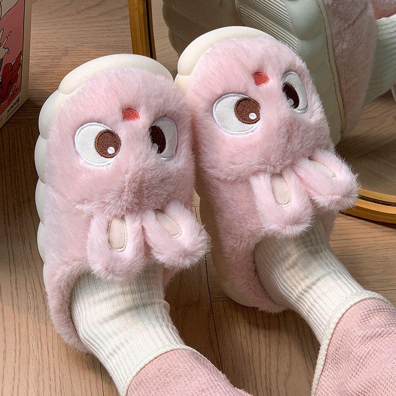 Cute Bunny Kitty Plush Slippers