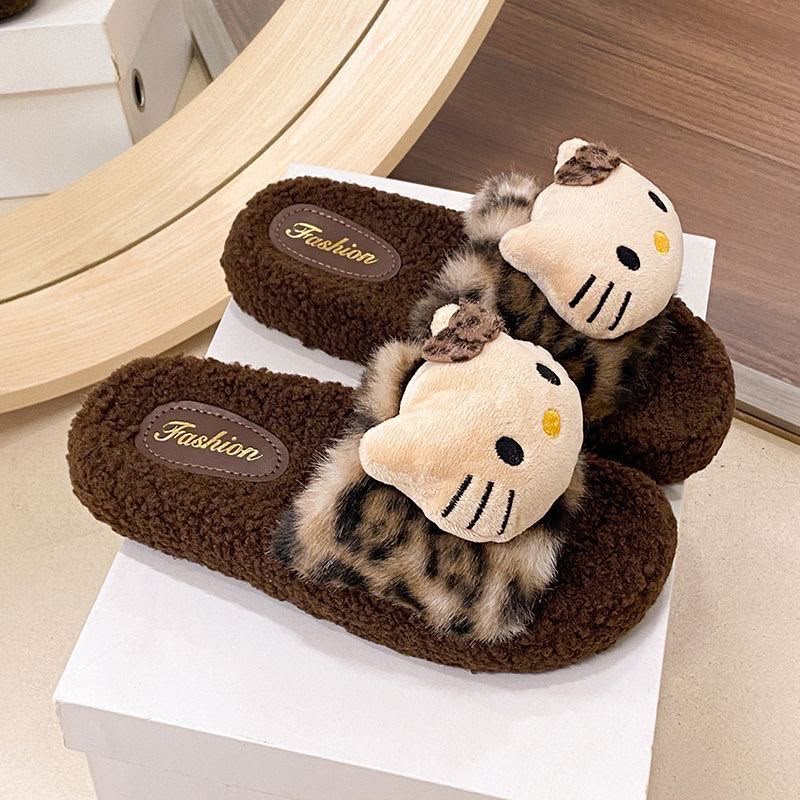 Cute Cartoon Cat Plush Slippers