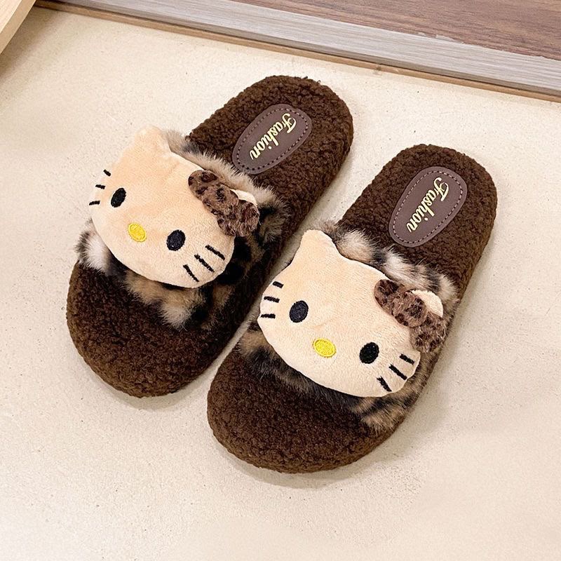 Cute Cartoon Cat Plush Slippers