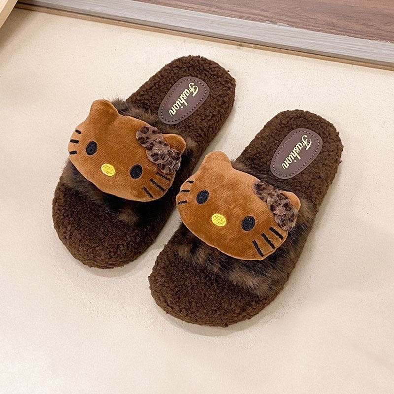 Cute Cartoon Cat Plush Slippers