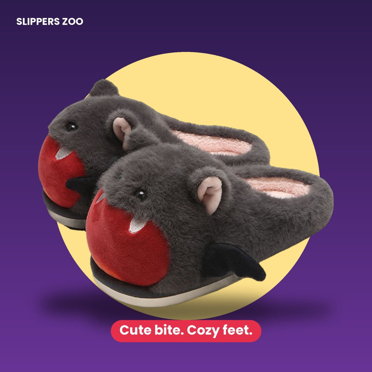 Vampy Bat Fluffy Slippers main photo