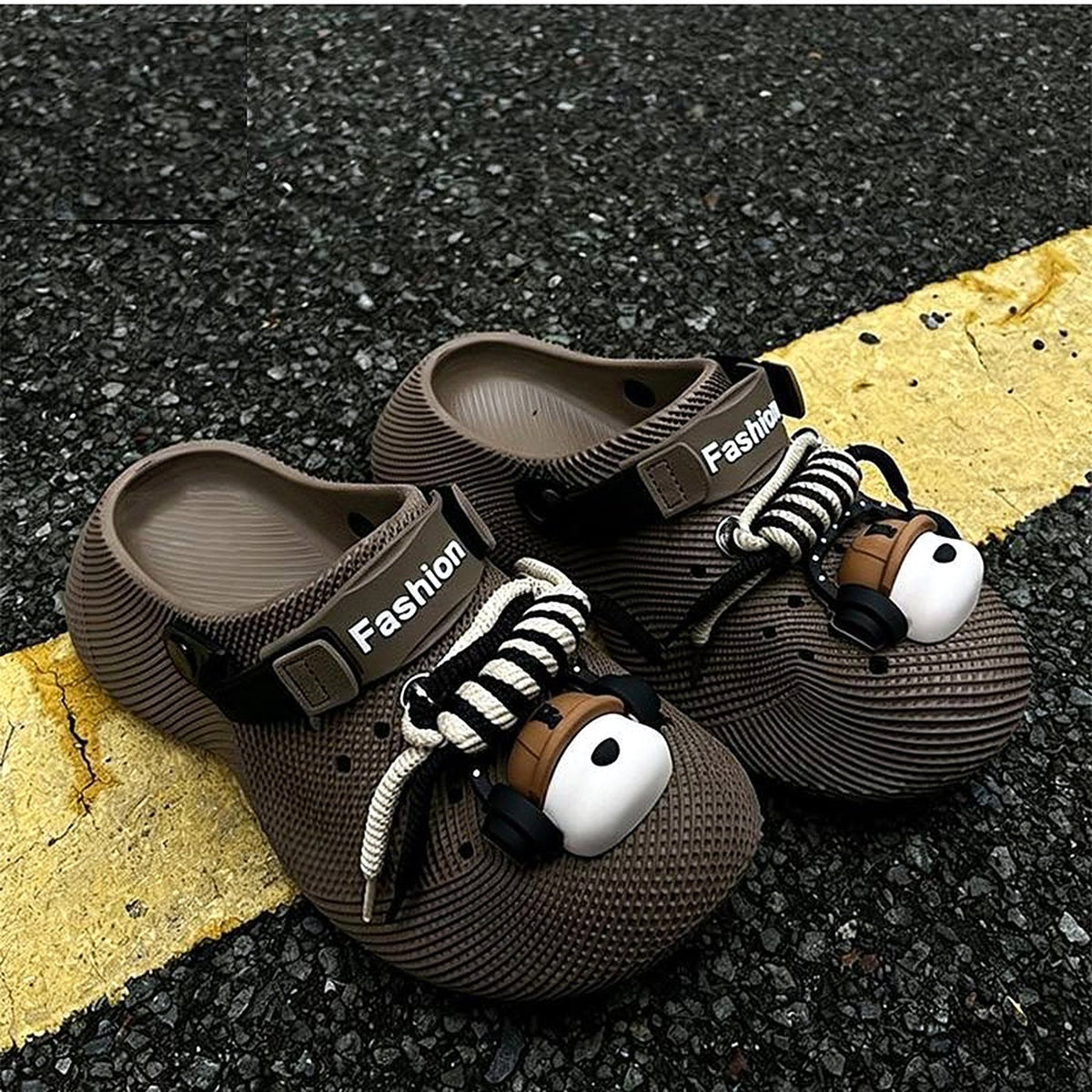 Puppy Beats Cloud Clogs worn at home