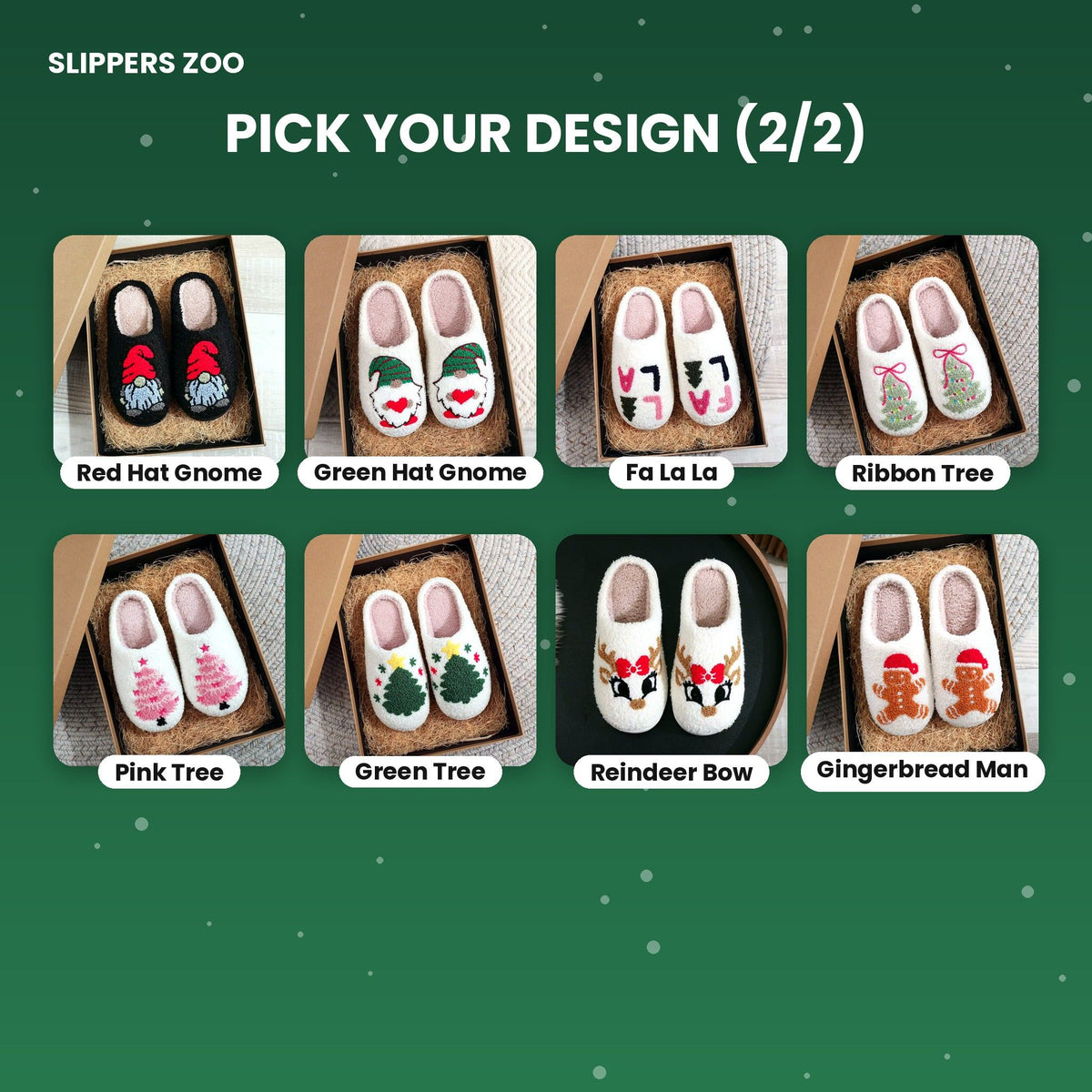 Cozy Christmas Embroidered Slippers design chart