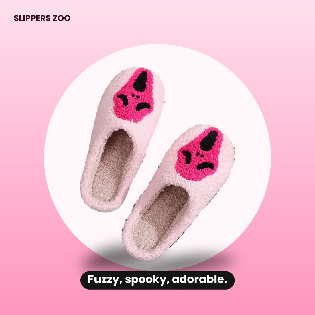 Spooky Face Fuzzy Slippers main photo