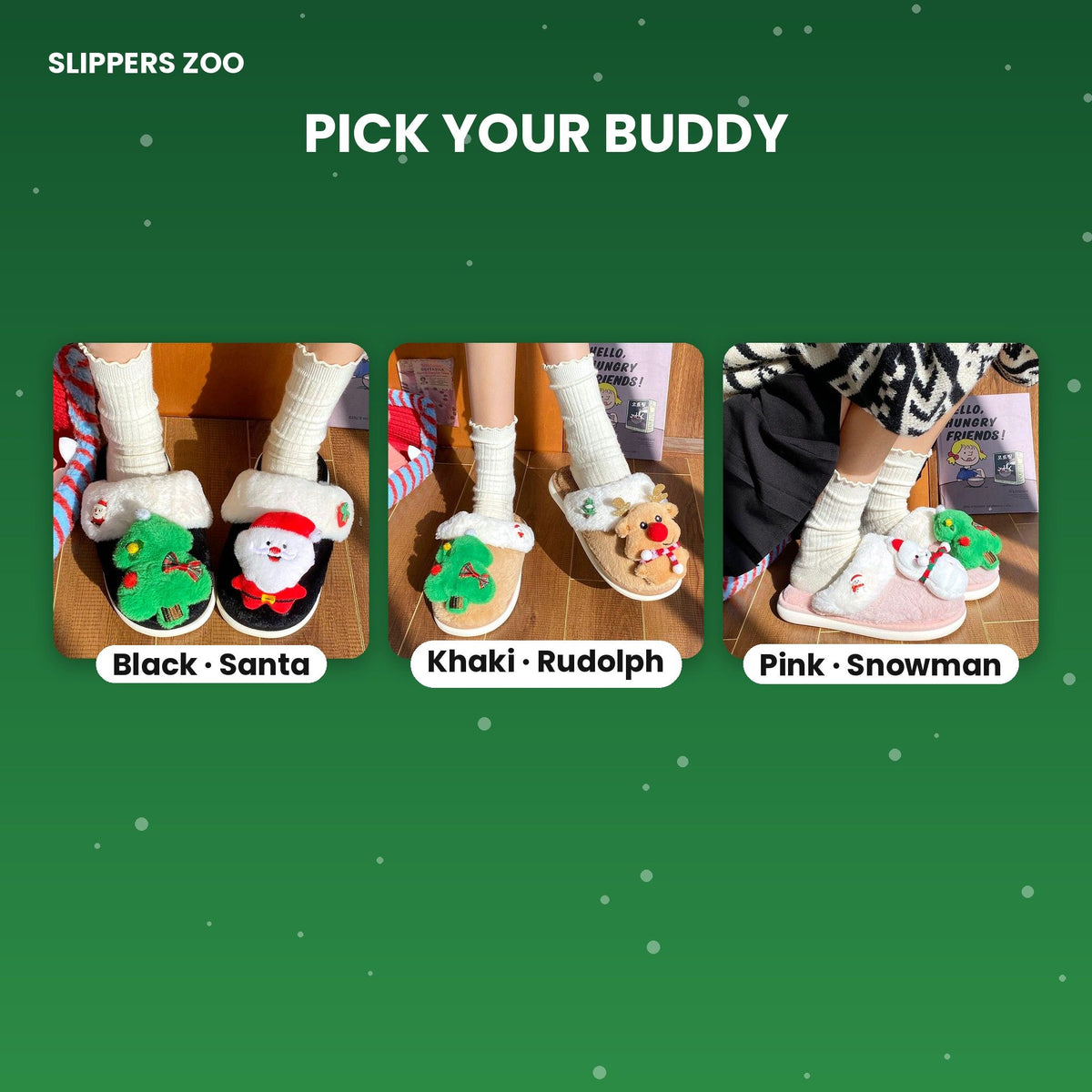 Jolly Friends Christmas Slides colours and styles