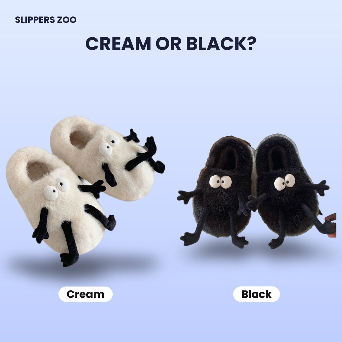 Fuzzy Critter Slippers colour options