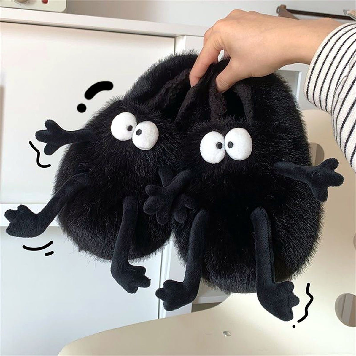 Fuzzy Critter Slippers worn at home