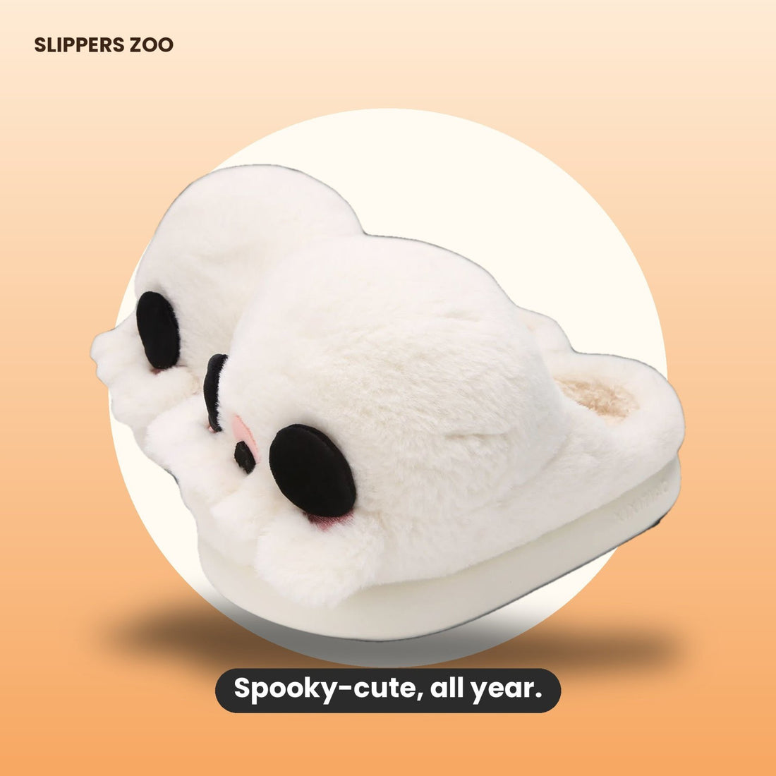 Boo Skull Fluffy Slippers main photo