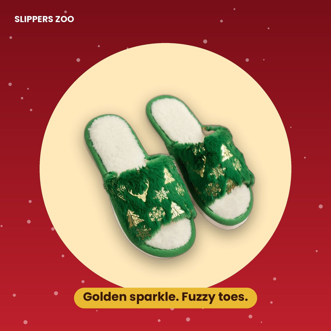 Golden Snowflake Fuzzy Slides